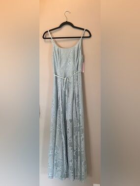 Hello Molly Light Blue Lace Maxi Dress